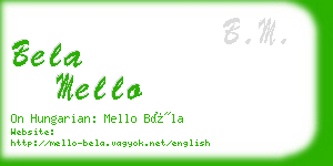 bela mello business card